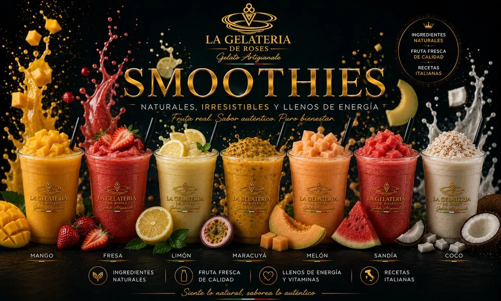 Smoothies naturales de fruta en La Gelateria de Roses